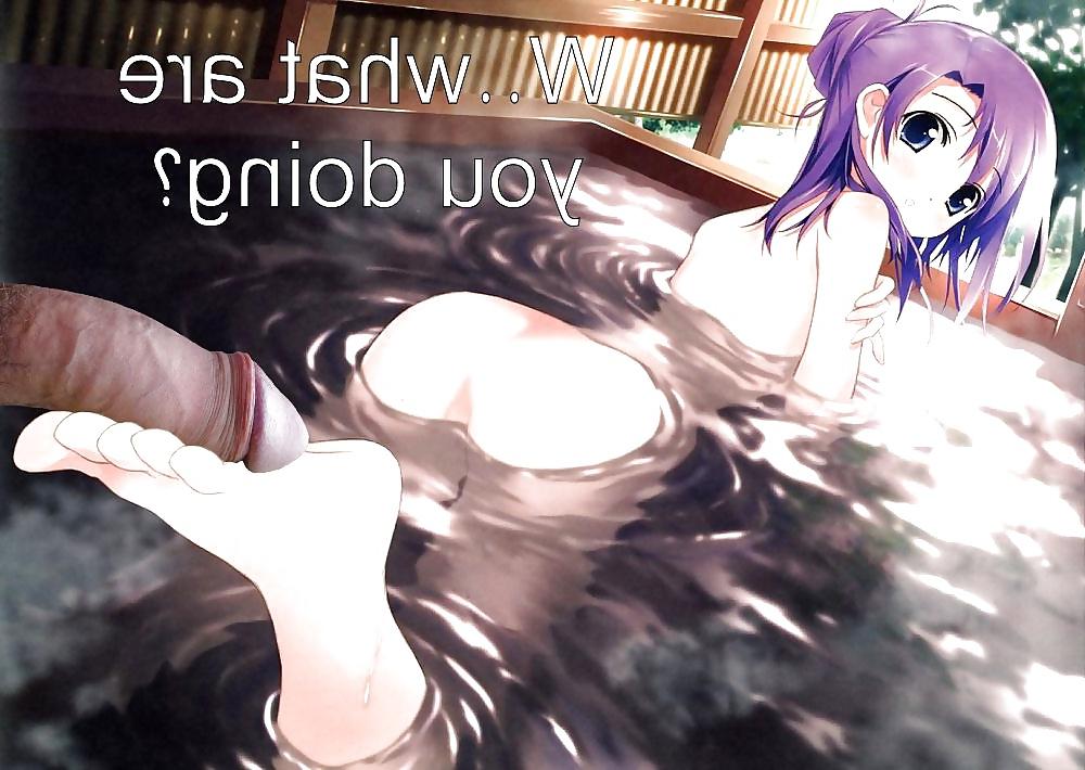 8P Anime Girls playing with a Real Cock (w captions) - No 104