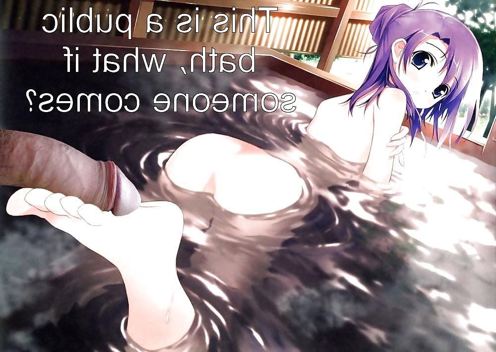 8P Anime Girls playing with a Real Cock (w captions) - No 104