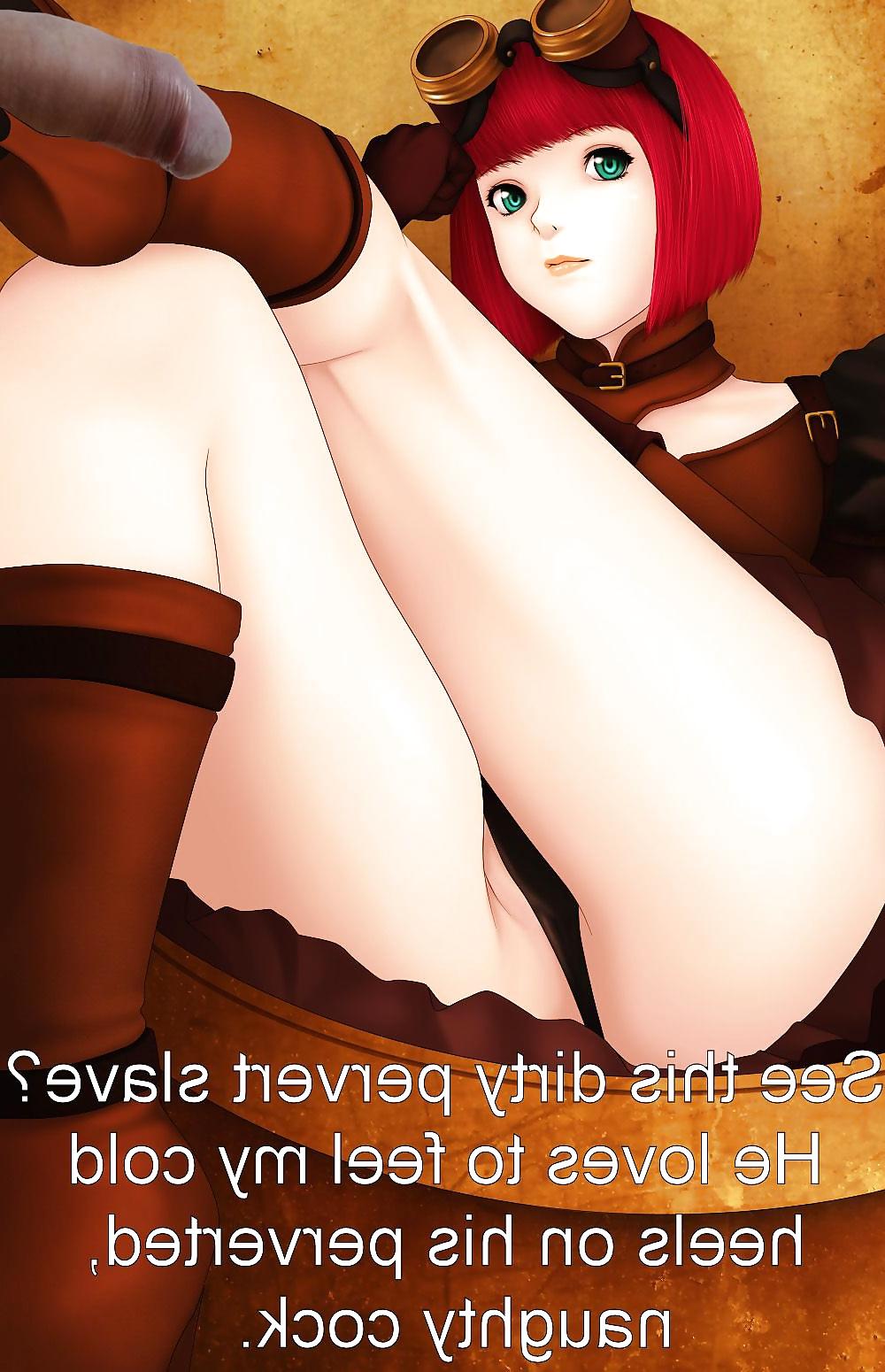 8P Anime Girls playing with a Real Cock (w captions) - No 106