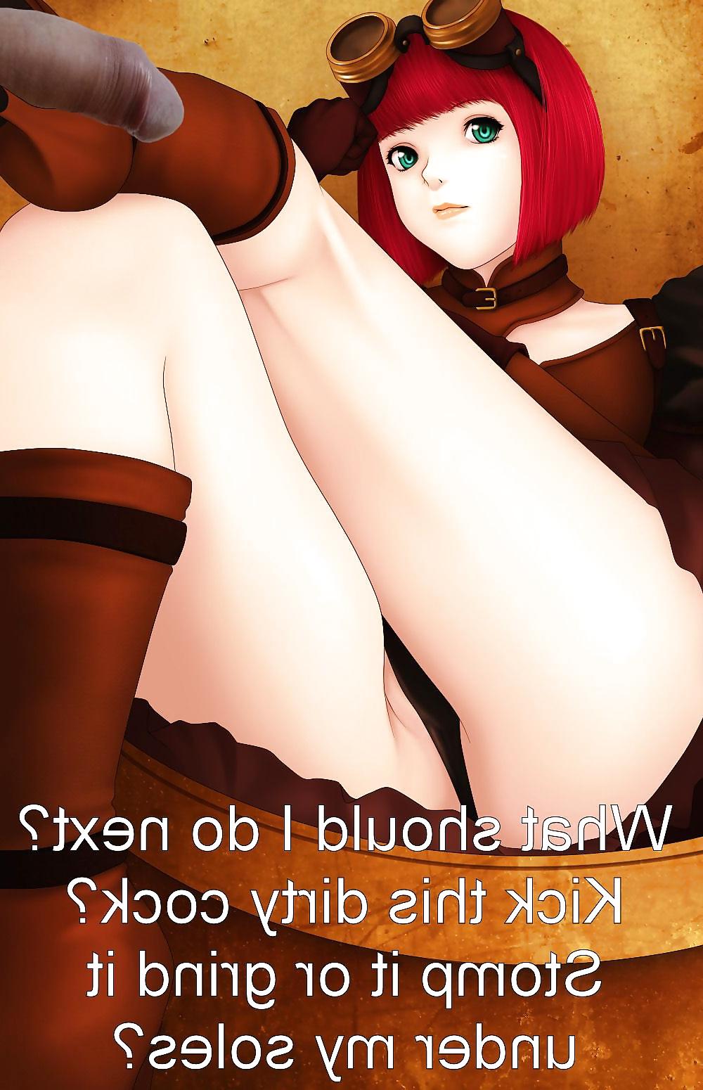 8P Anime Girls playing with a Real Cock (w captions) - No 106