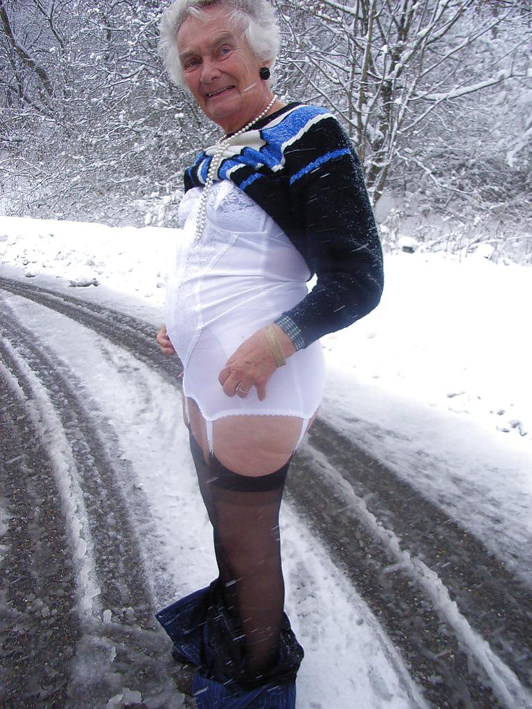 11P Old granny loves her  girdle