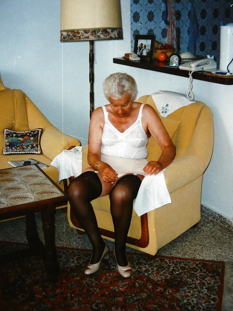 11P Old granny loves her  girdle
