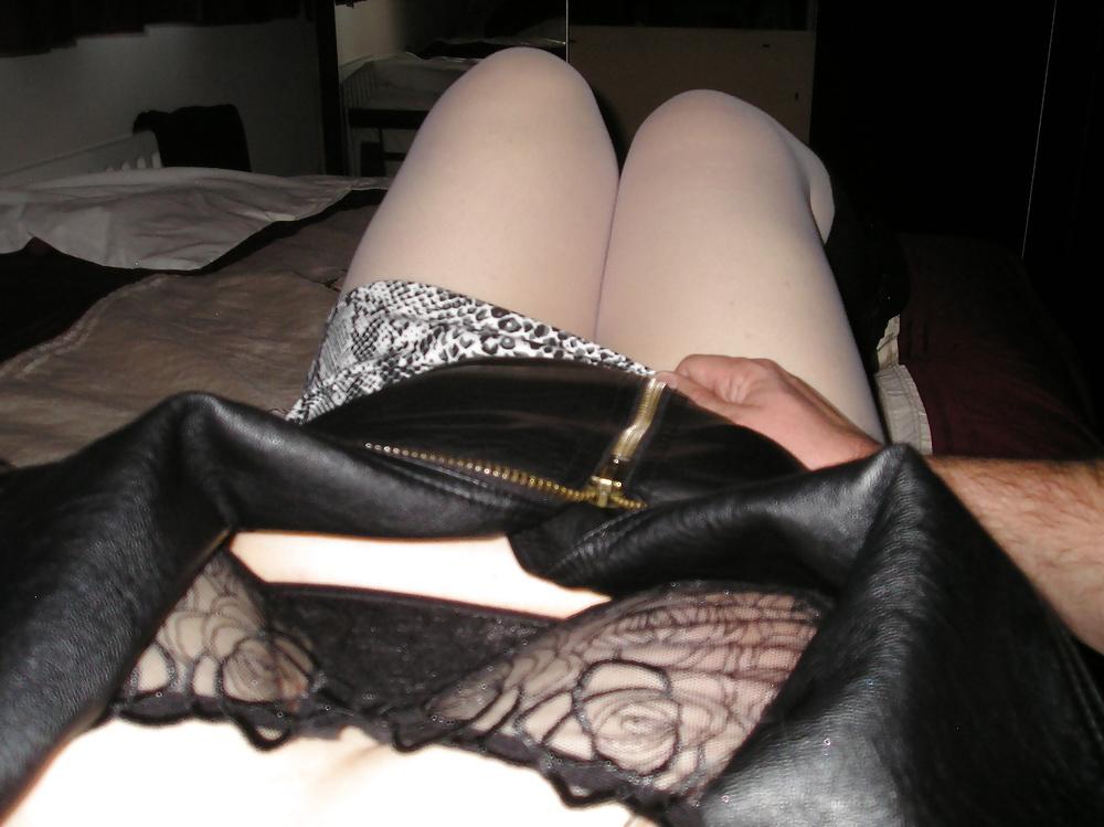15P My girlfriends tits lacy bra white tights pantyhose