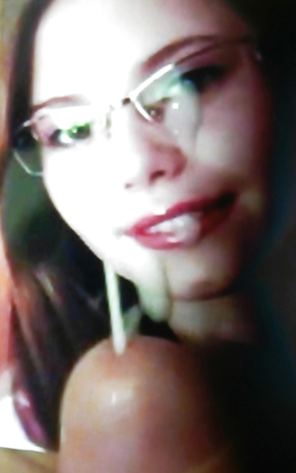 25P Cum on glasses girls 2