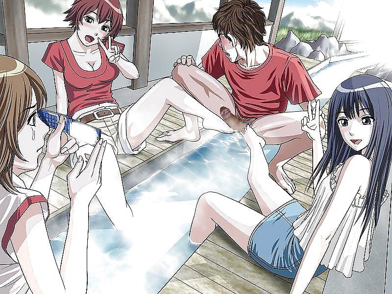6P Anime Girls playing with a Real Cock (no captions) - 03