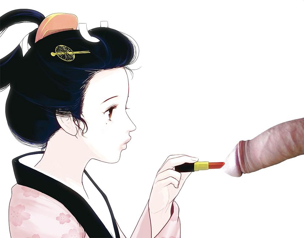 6P Anime Girls playing with a Real Cock (no captions) - 03