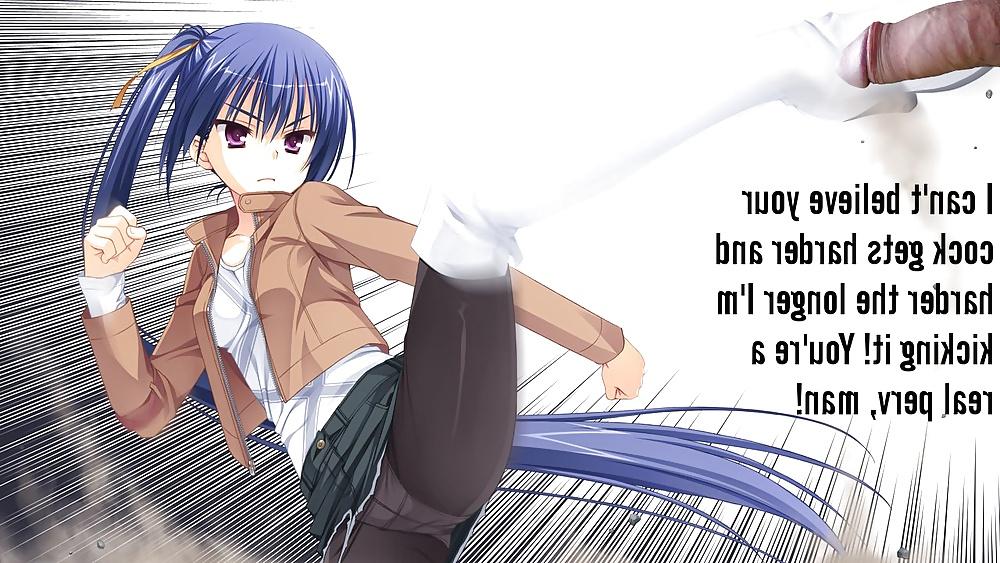 8P Anime Girls playing with a Real Cock (w captions) - No 109
