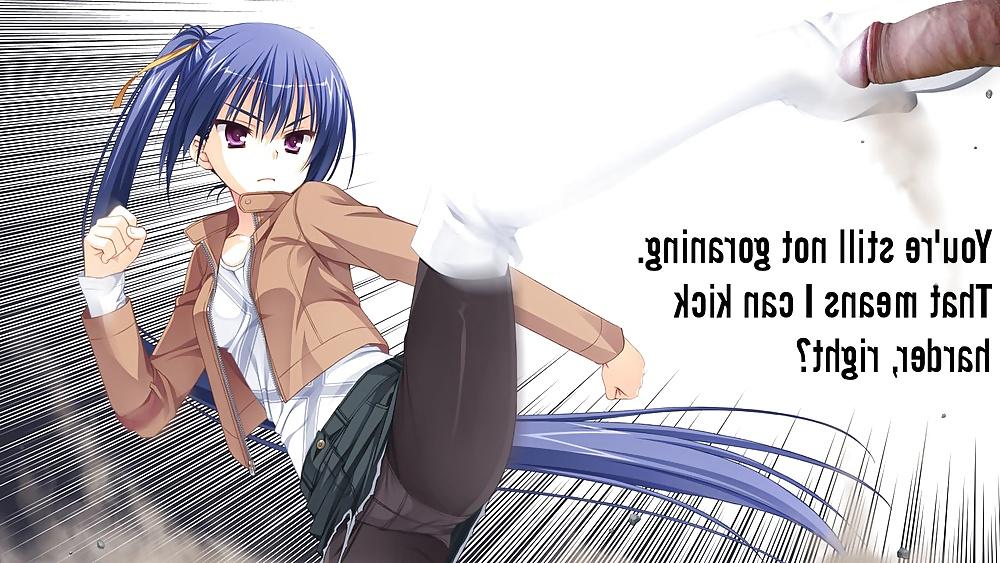 8P Anime Girls playing with a Real Cock (w captions) - No 109