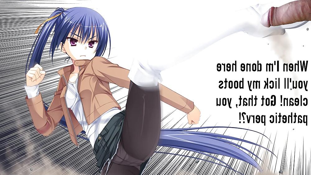 8P Anime Girls playing with a Real Cock (w captions) - No 109