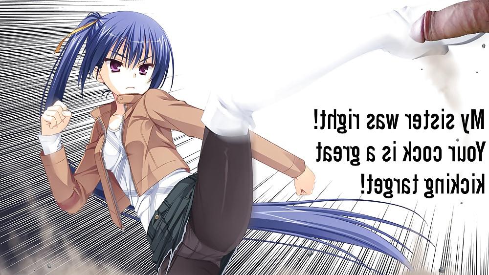 8P Anime Girls playing with a Real Cock (w captions) - No 109