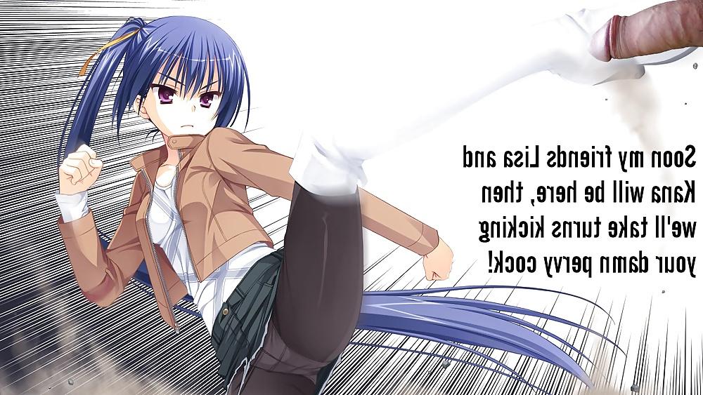 8P Anime Girls playing with a Real Cock (w captions) - No 109