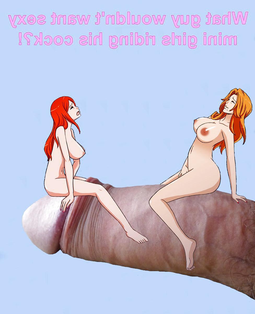 8P Anime Girls playing with a Real Cock (w captions) - No 112