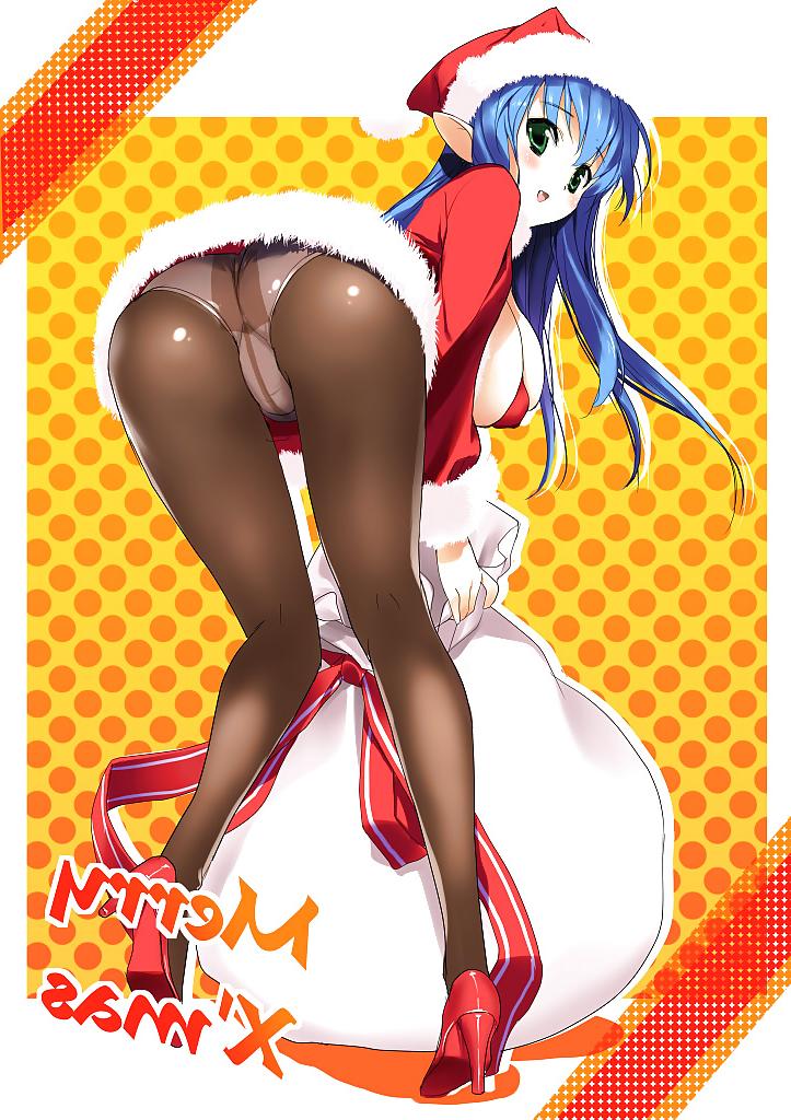25P Anime style: hot legs and feet in Christmas outfit