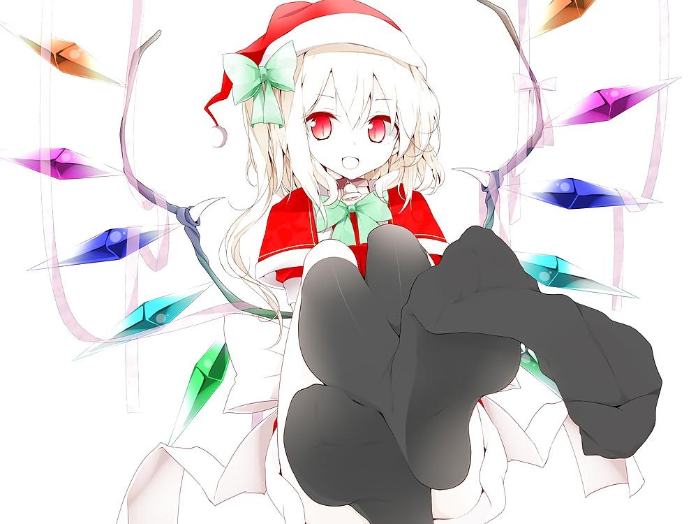 25P Anime style: hot legs and feet in Christmas outfit
