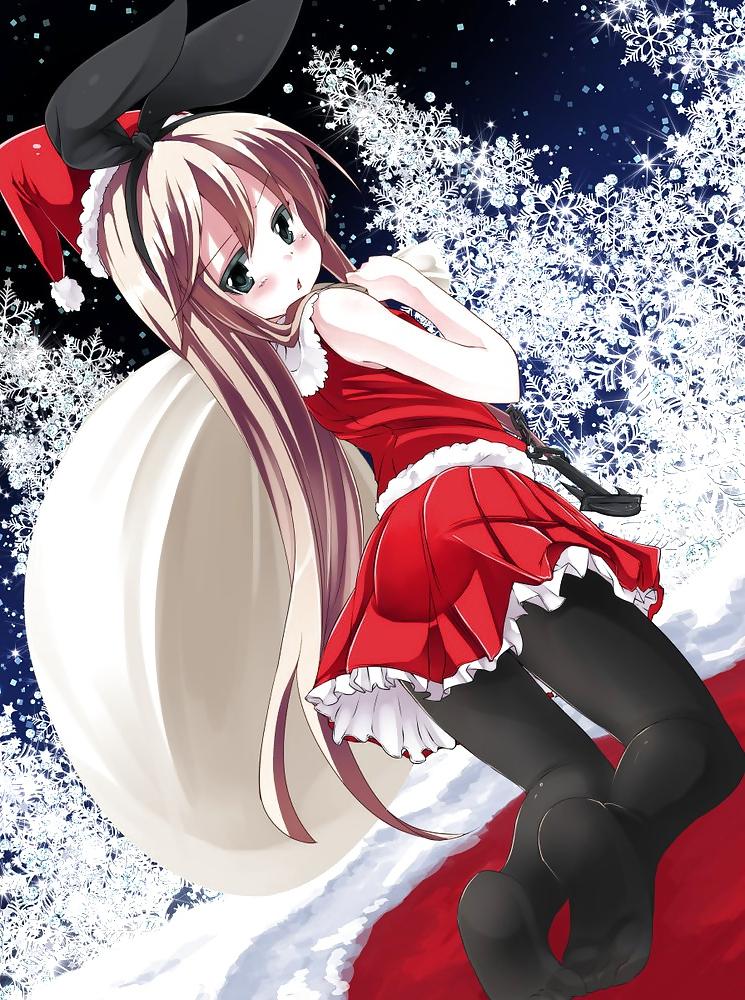 25P Anime style: hot legs and feet in Christmas outfit