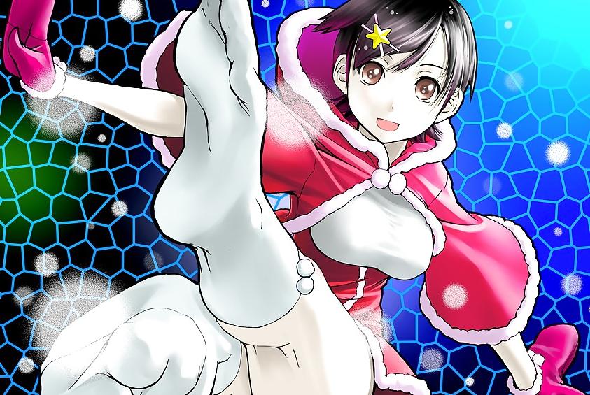 25P Anime style: hot legs and feet in Christmas outfit