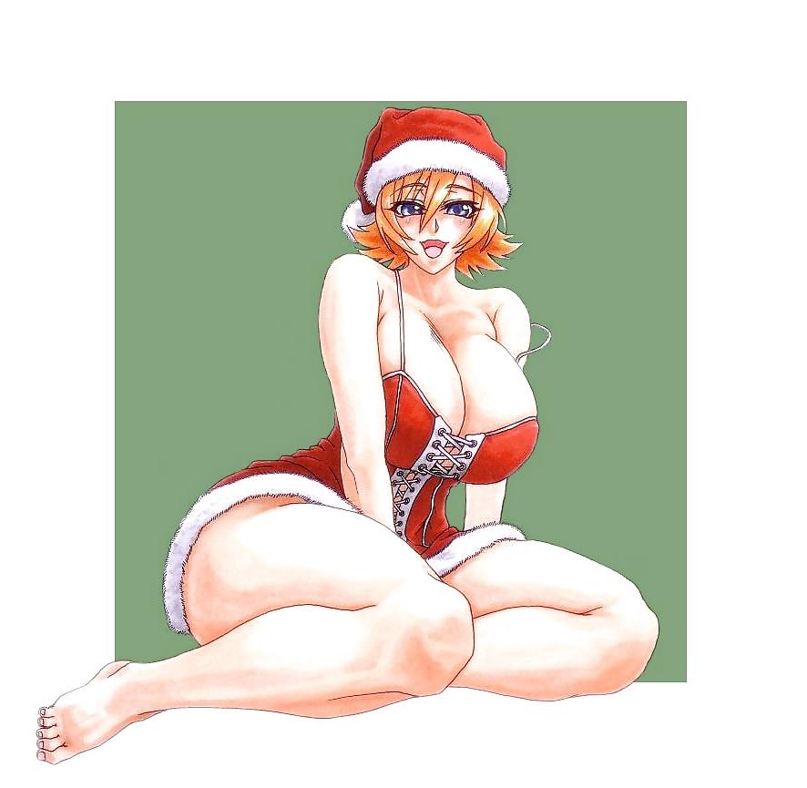 25P Anime style: hot legs and feet in Christmas outfit