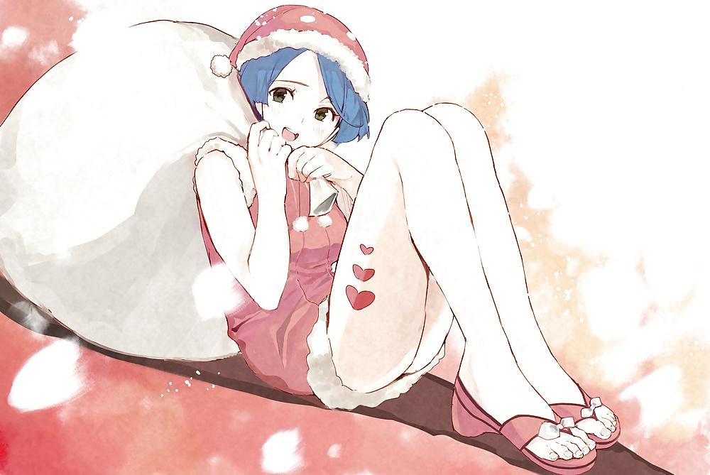 25P Anime style: hot legs and feet in Christmas outfit