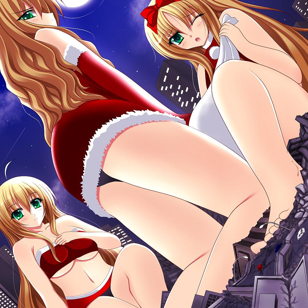 25P Anime style: hot legs and feet in Christmas outfit