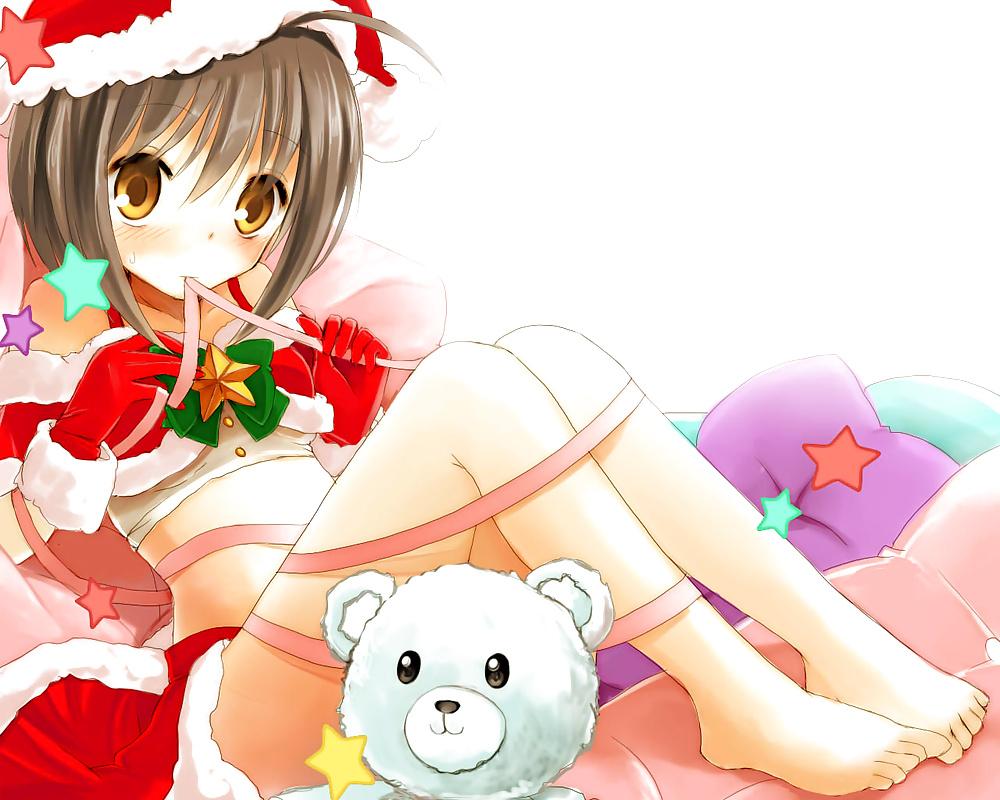 25P Anime style: hot legs and feet in Christmas outfit