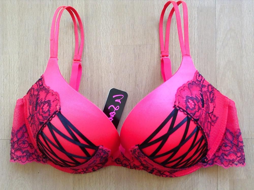 4P Red Lace Padded Pushup Bra