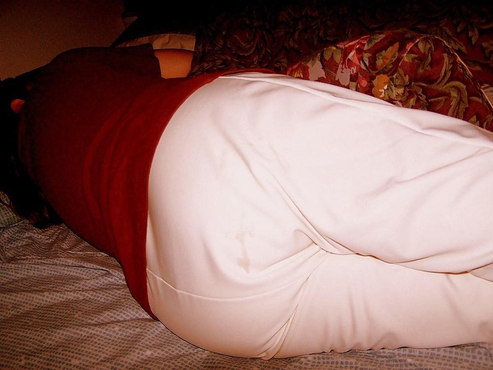 25P Cum on her clothing