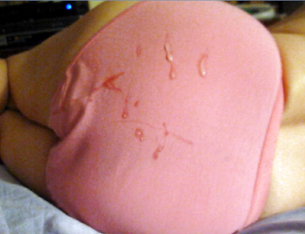 25P Cum on her clothing