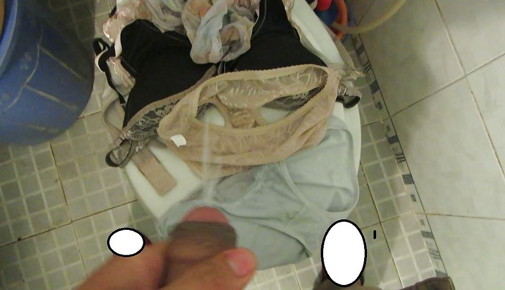 17P Cum on many my sexy neighbour girl's dirty panties 27102014