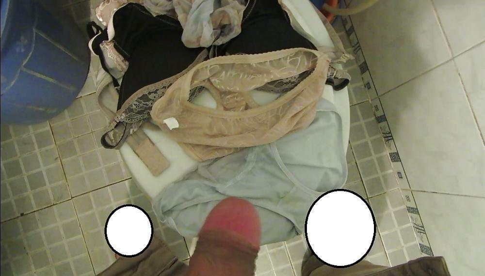 17P Cum on many my sexy neighbour girl's dirty panties 27102014
