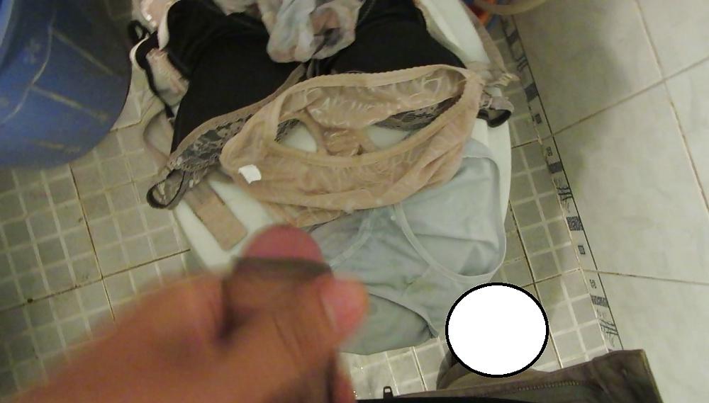 17P Cum on many my sexy neighbour girl's dirty panties 27102014
