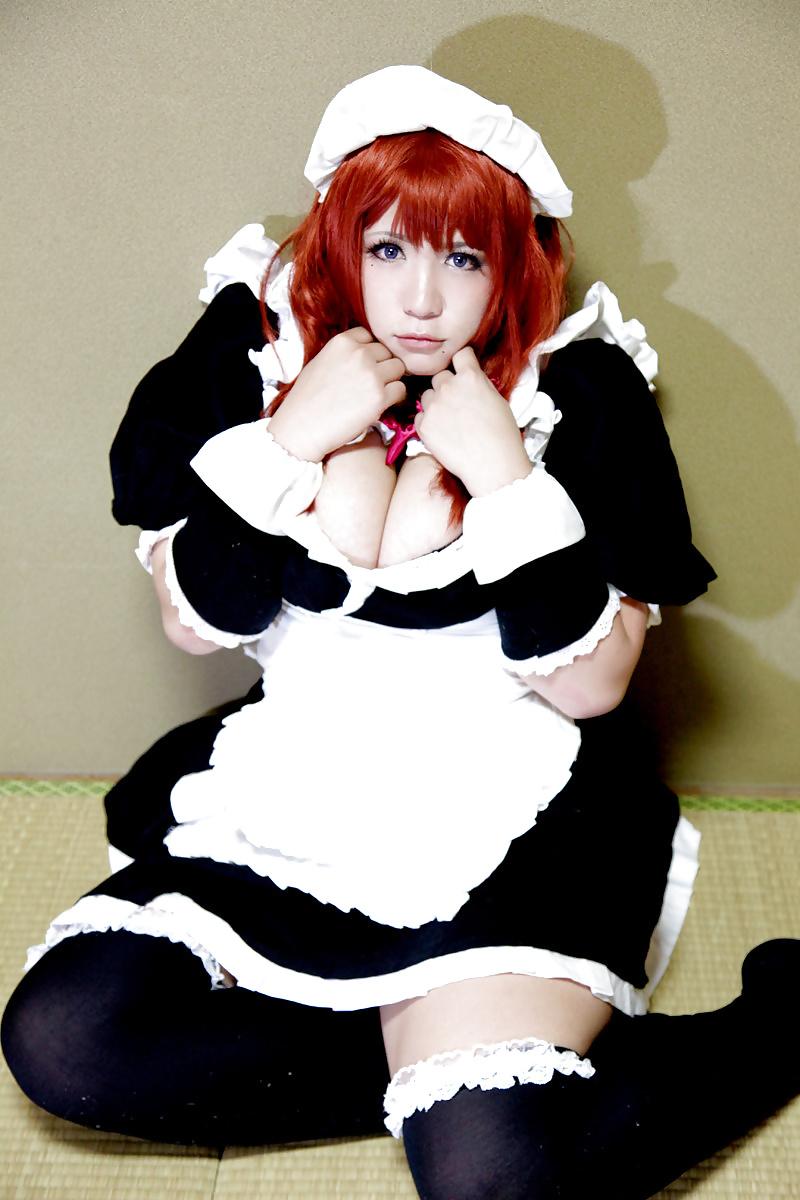 15P This japanese maid will have my cum on her big tits