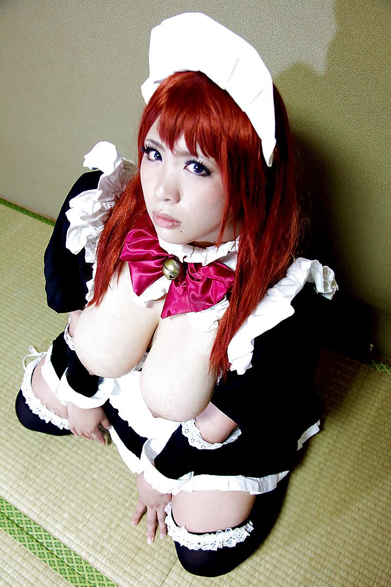 15P This japanese maid will have my cum on her big tits