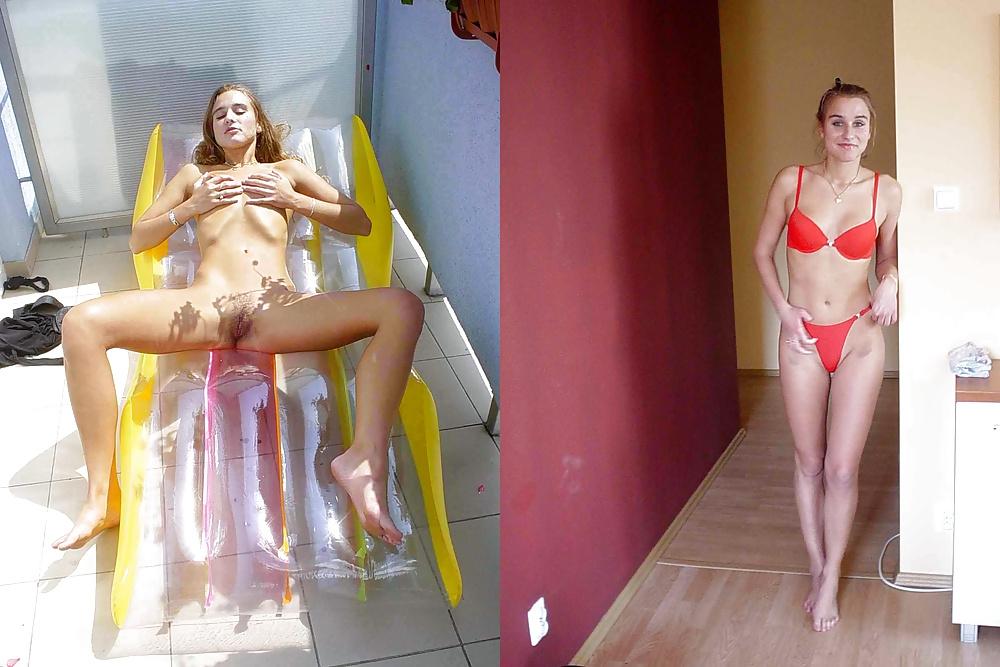 15P Your girlfriend before-after, dressed-undressed