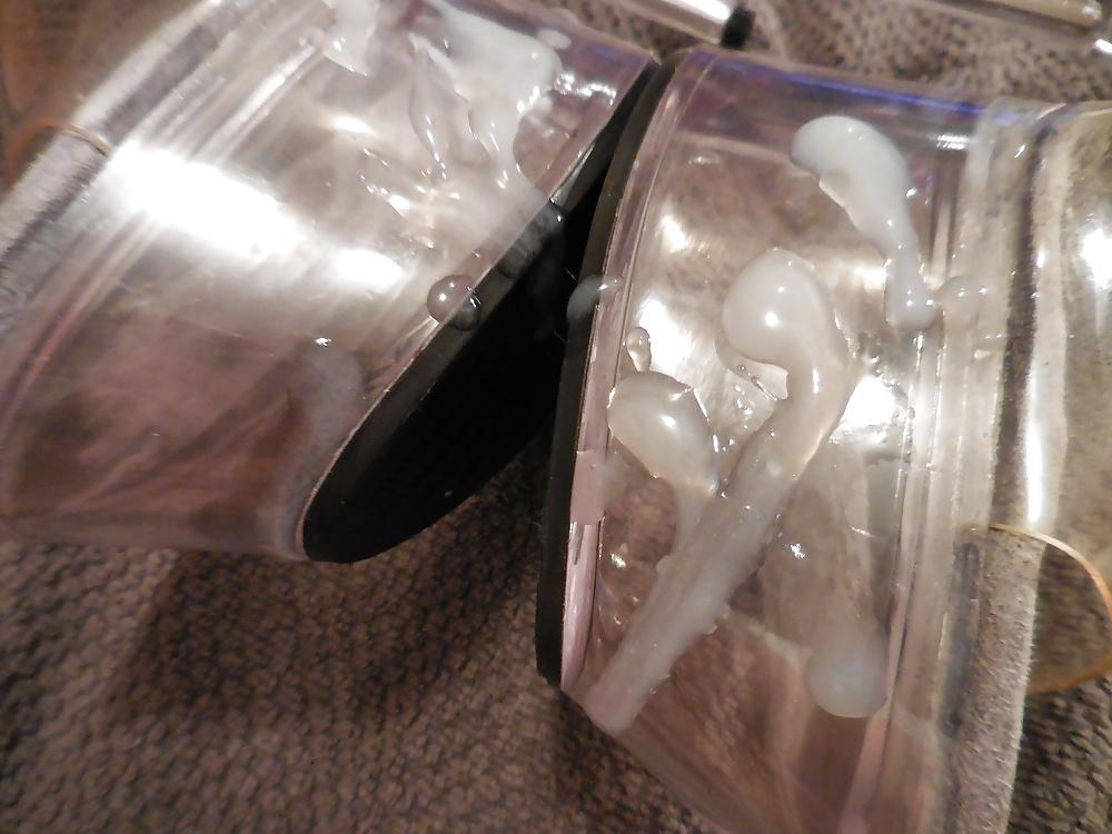 20P Big cum on clear High Heels