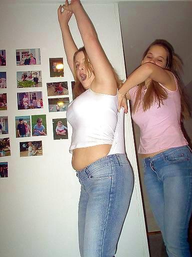 7P No bra, hard nipples