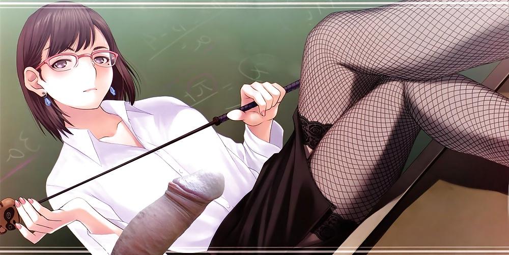 8P Anime Girls playing with a Real Cock (w captions) - No 117