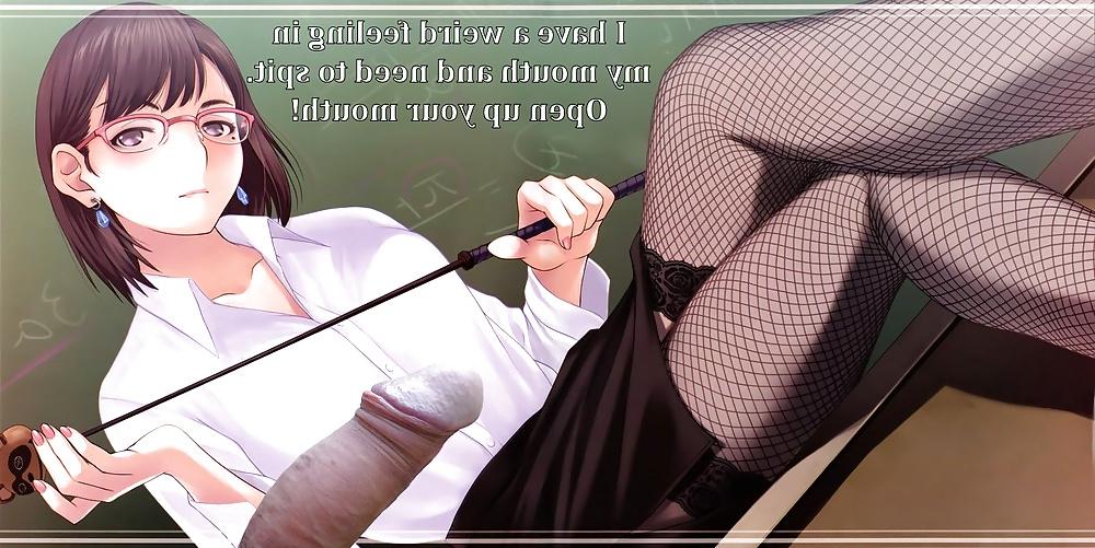 8P Anime Girls playing with a Real Cock (w captions) - No 117