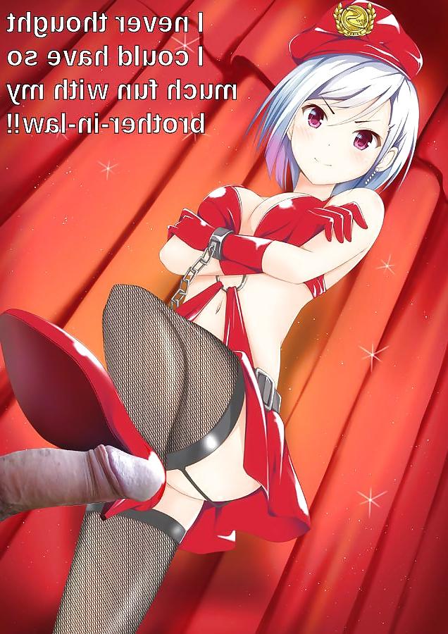 8P Anime Girls playing with a Real Cock (w captions) - No 116