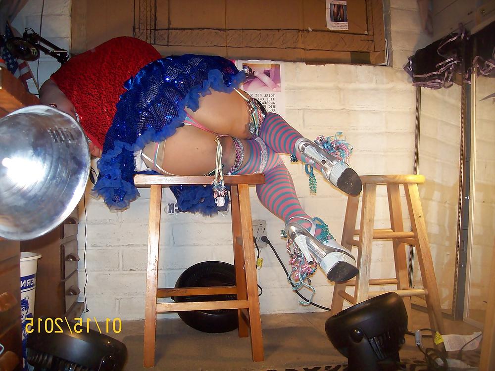 22P Tgirl BBC slut teases Andrew's BB12inchC rock hard