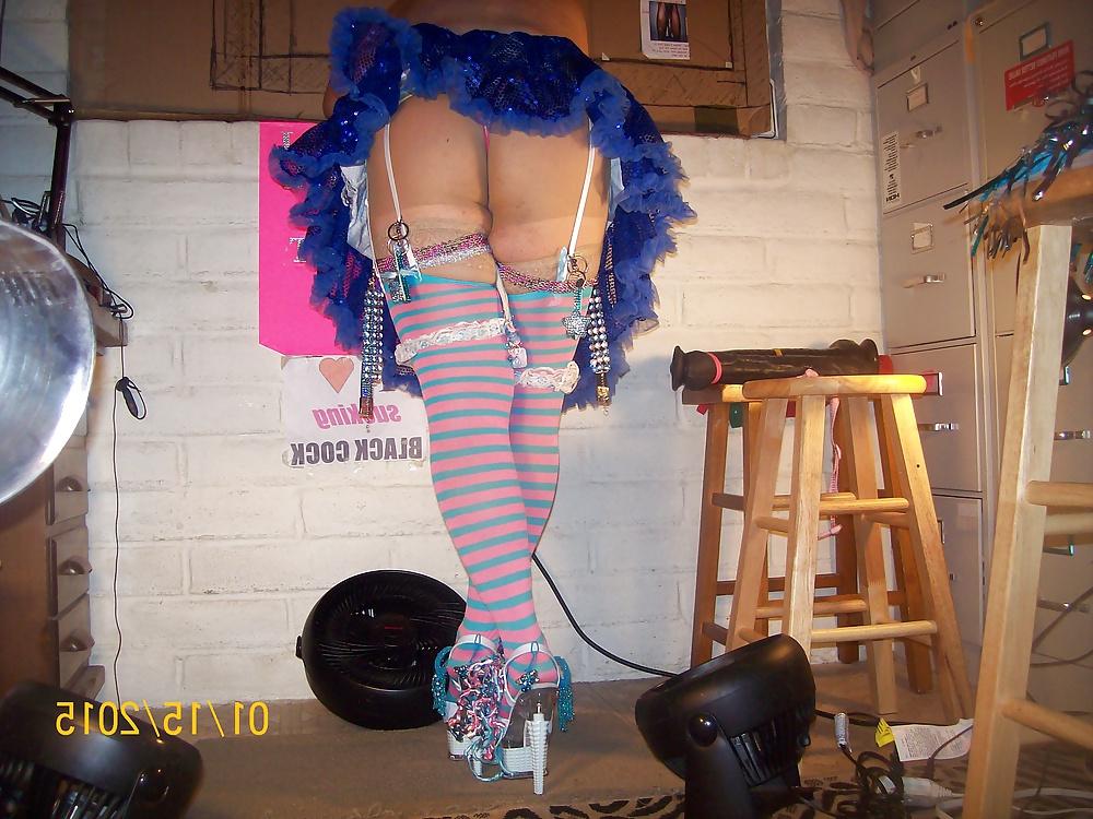 22P Tgirl BBC slut teases Andrew's BB12inchC rock hard