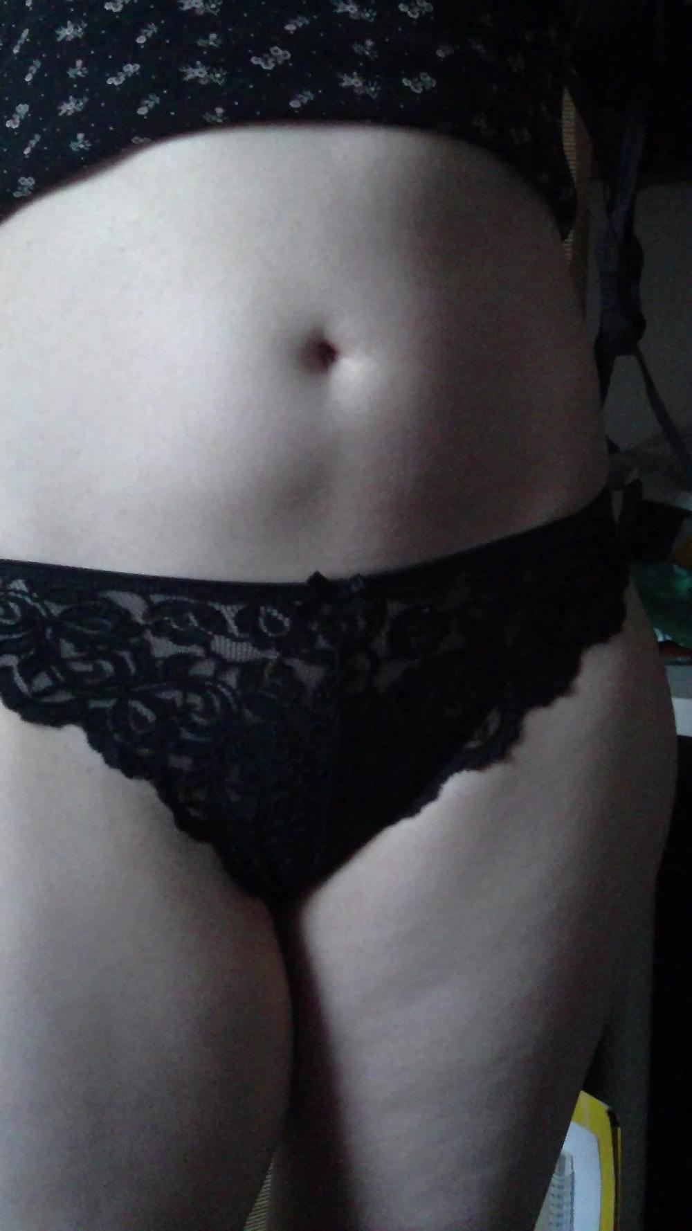 10P Sexy hairy milf in black string