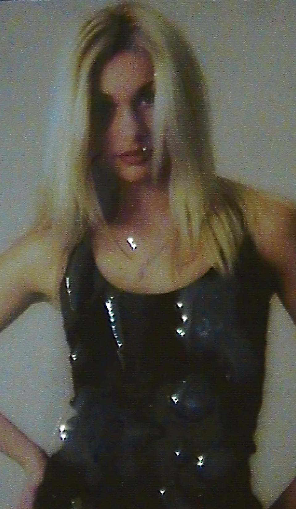 25P Cum on girlfriend blonde in black dress