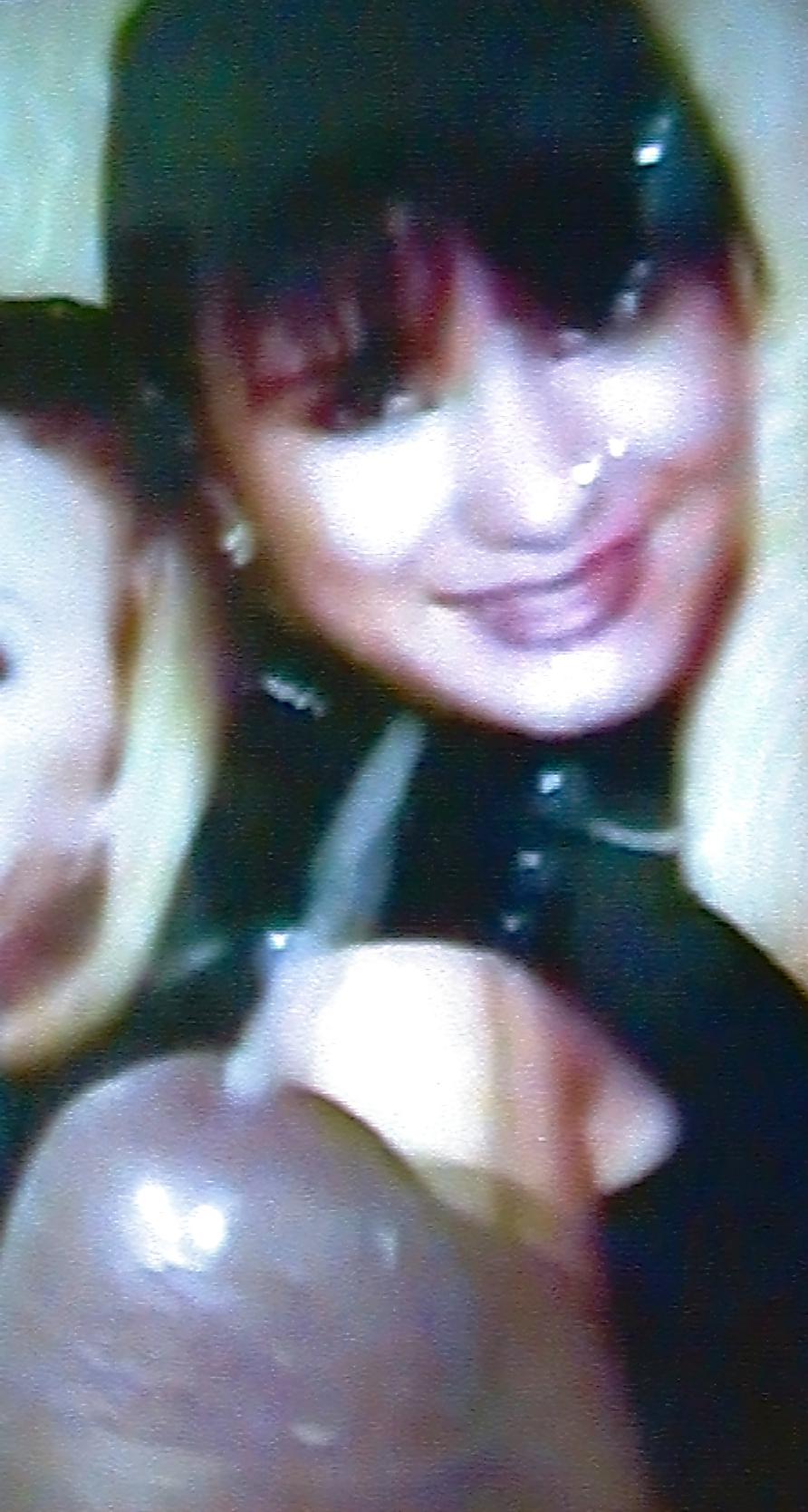 25P Cum on girlfriend blonde in black dress