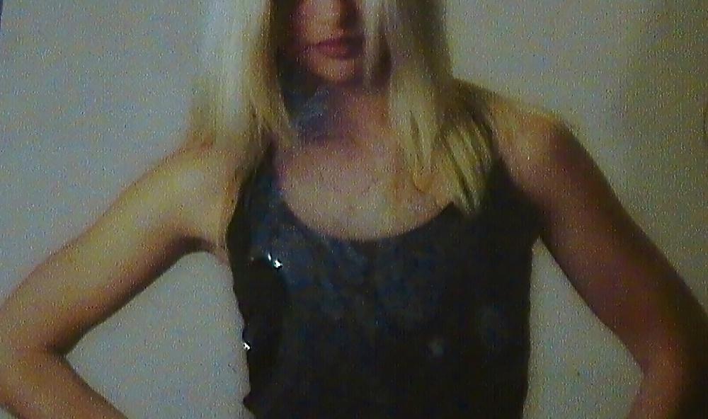 25P Cum on girlfriend blonde in black dress