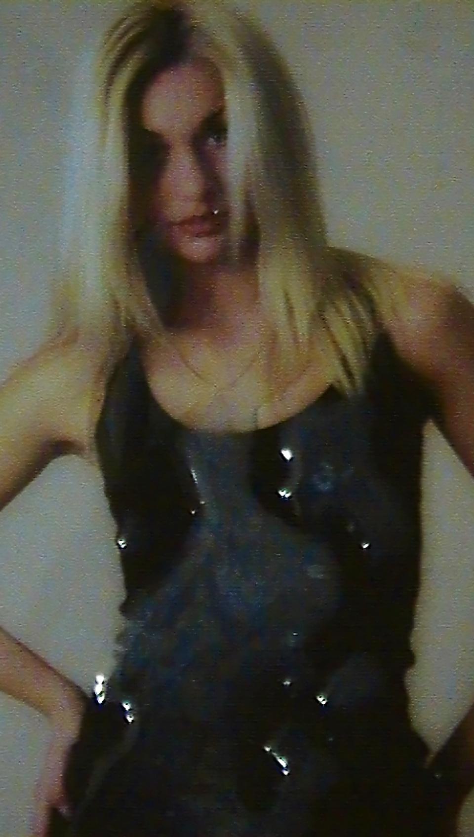 25P Cum on girlfriend blonde in black dress