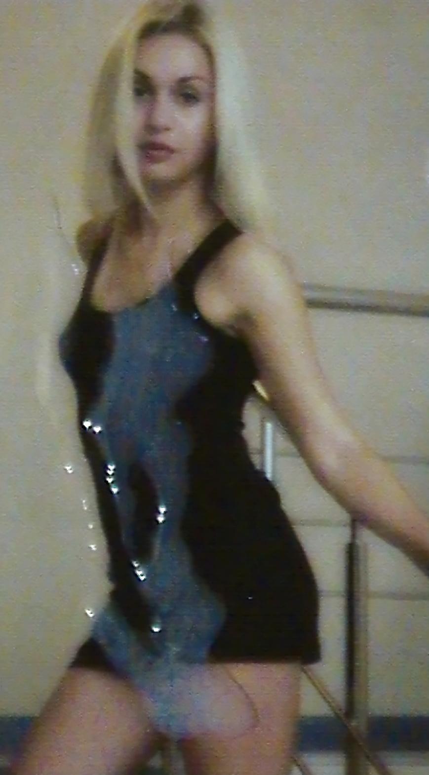 25P Cum on girlfriend blonde in black dress
