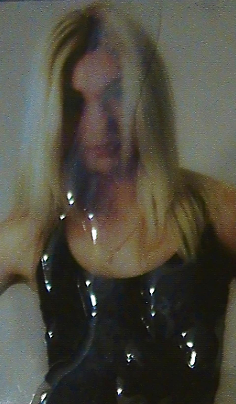 25P Cum on girlfriend blonde in black dress