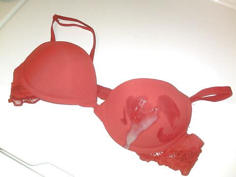 10P My big hot loads on bra's. Panties maybe? What do you think?