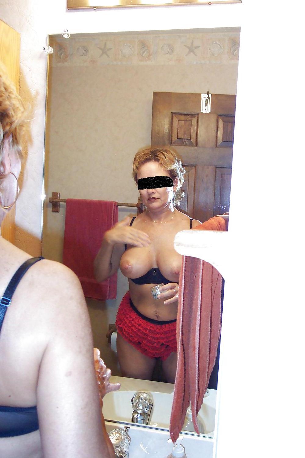 6P Busty Mature Lady in Black Shelf Bra