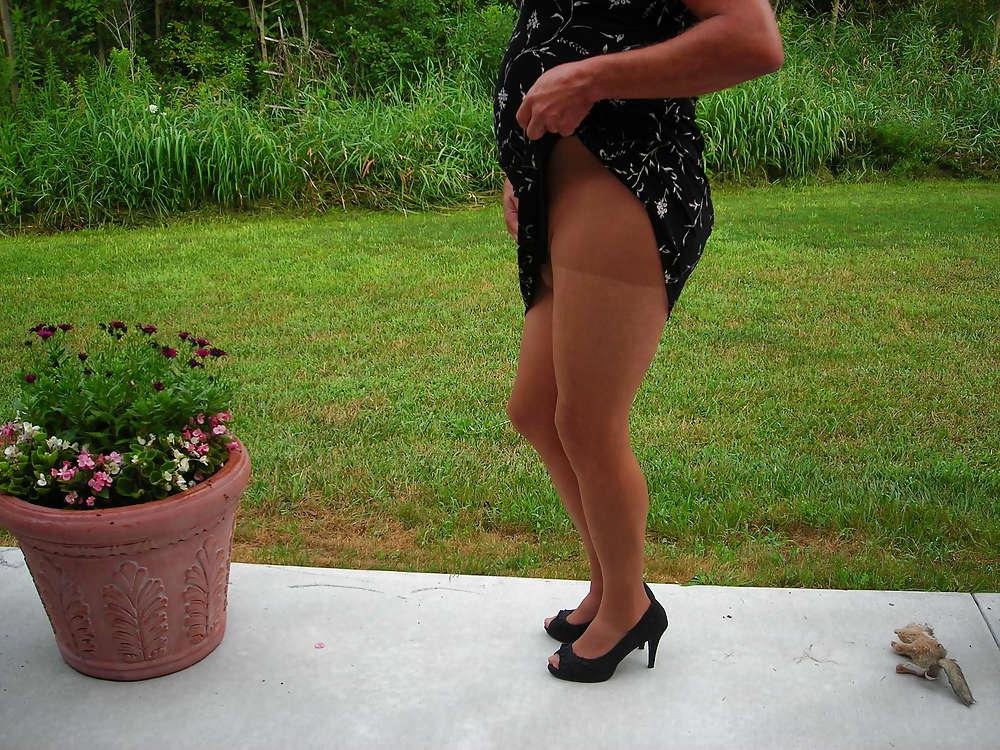 11P My wife pantyhose bra and dress she had on at work